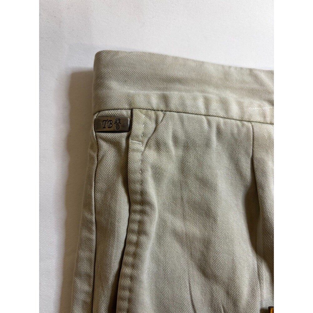 Tommy Bahama Mens Size 40 Tan Pleated Shorts Silk Blend Beige Khaki Casual Beach - Picture 5 of 12